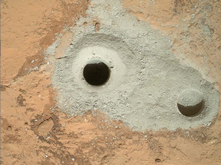 NASA’s Curiosity conducts its first real drilling on Mars NASA’s Curiosity Drilling